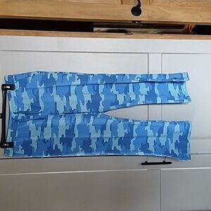 AnyBody Blue and Green Camouflage Pants